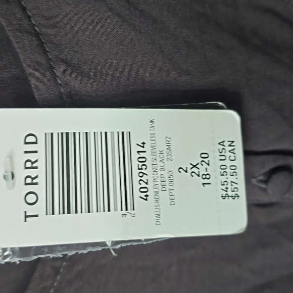 Torrid Black Chalice Henley Pocket Sleeveless Tank 2x New - Picture 7 of 11